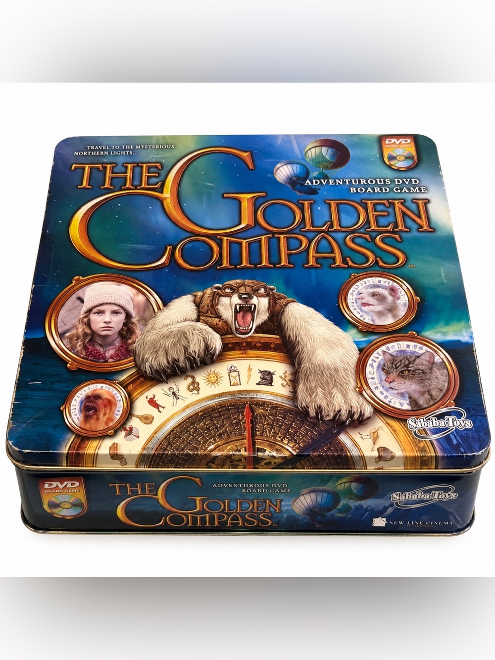 Golden Compass DVD Board Game 2007 OOP Complete with Sealed Contents Metal Tin